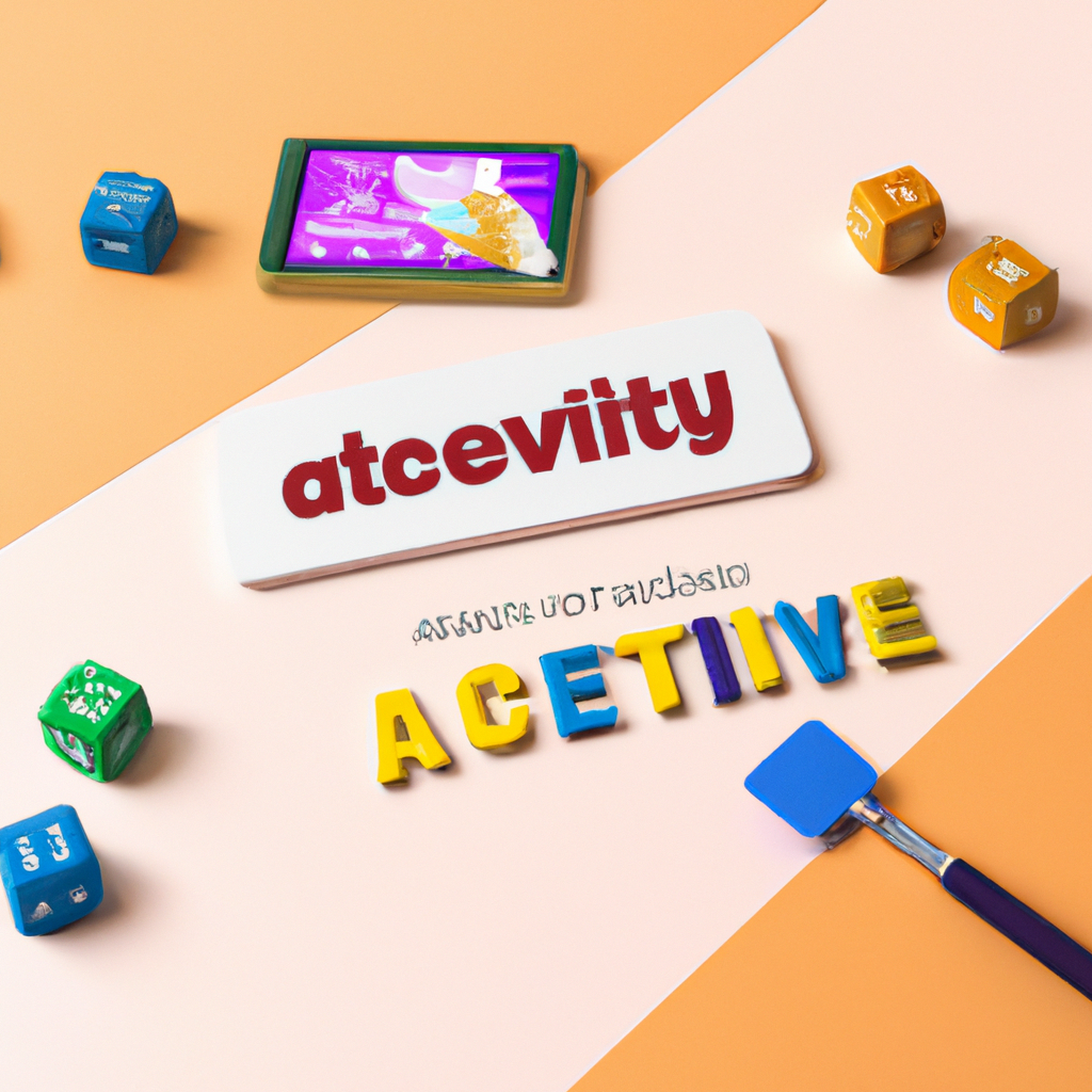 Cards and props used in an activity